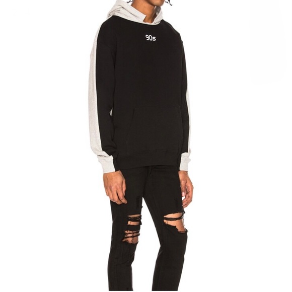 R + A 90’s Logo Block Colour Hoodie Black Grey Mens Size XS $690 - Picture 4 of 12